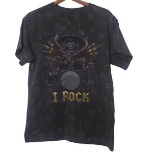 The Muppets Animal I Rock All Over Print Mens M T Shirt Gray Drummer TV Show